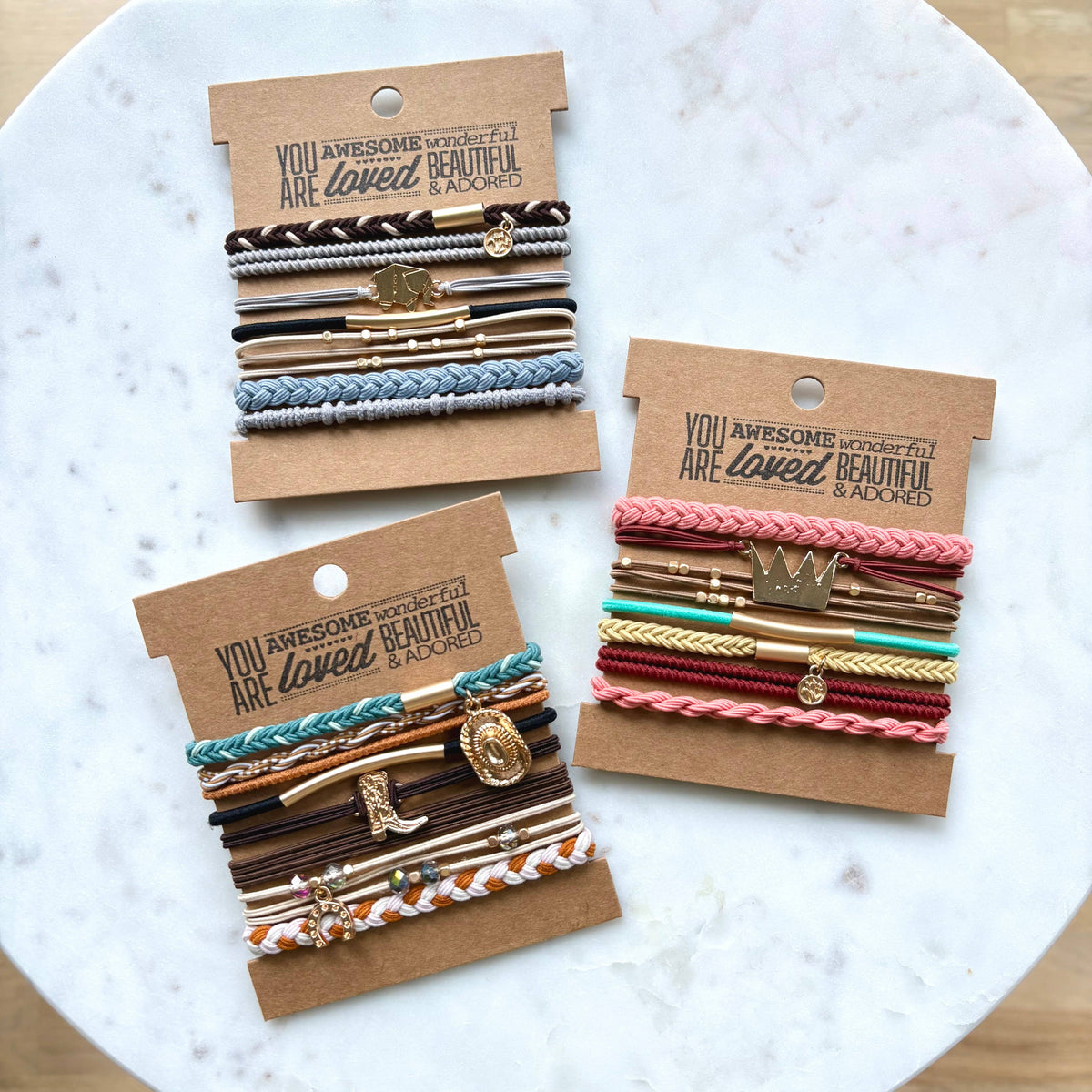 Boho Hair Ties on Kraft Card | Queen B