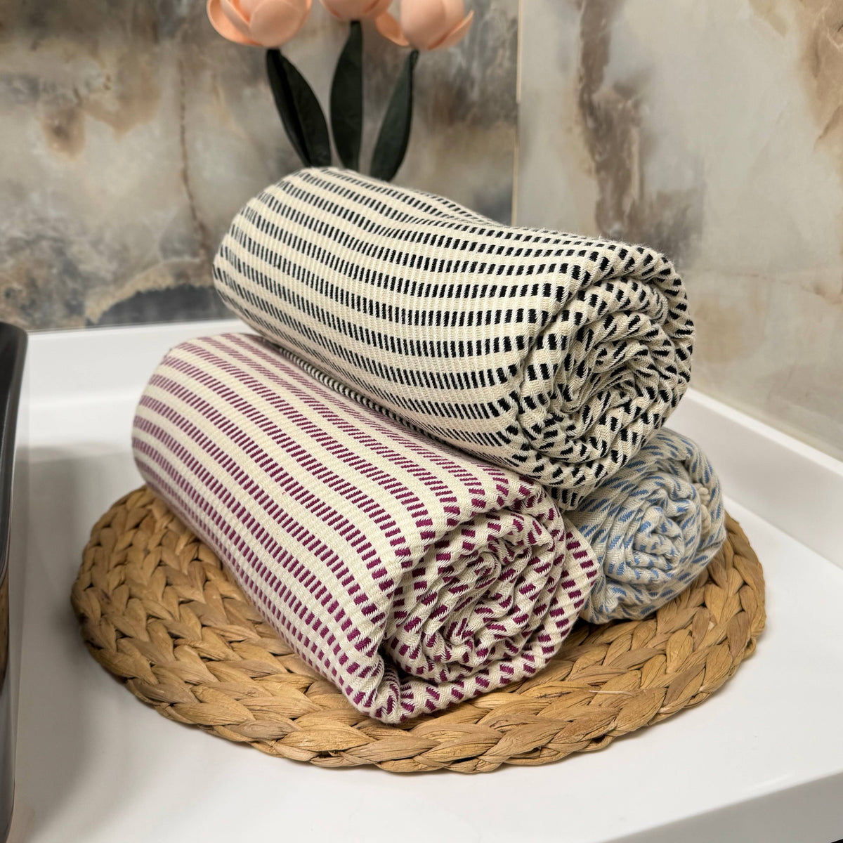 Striped Turkish Towel – Custom Name Embroidery