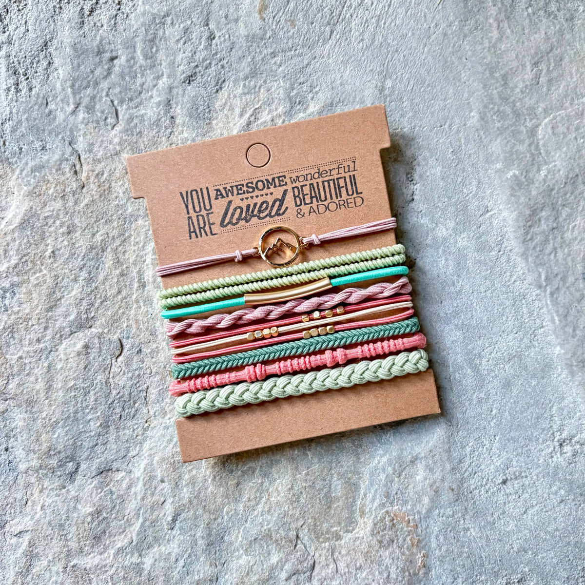 Charm Hair Ties on Kraft Card | Mountain Top