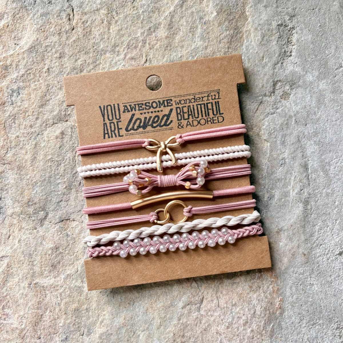Boho Hair Ties on Kraft Card | Ballerina