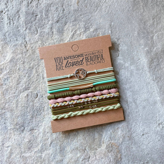 Charm Hair Ties on Kraft Card | Around The World
