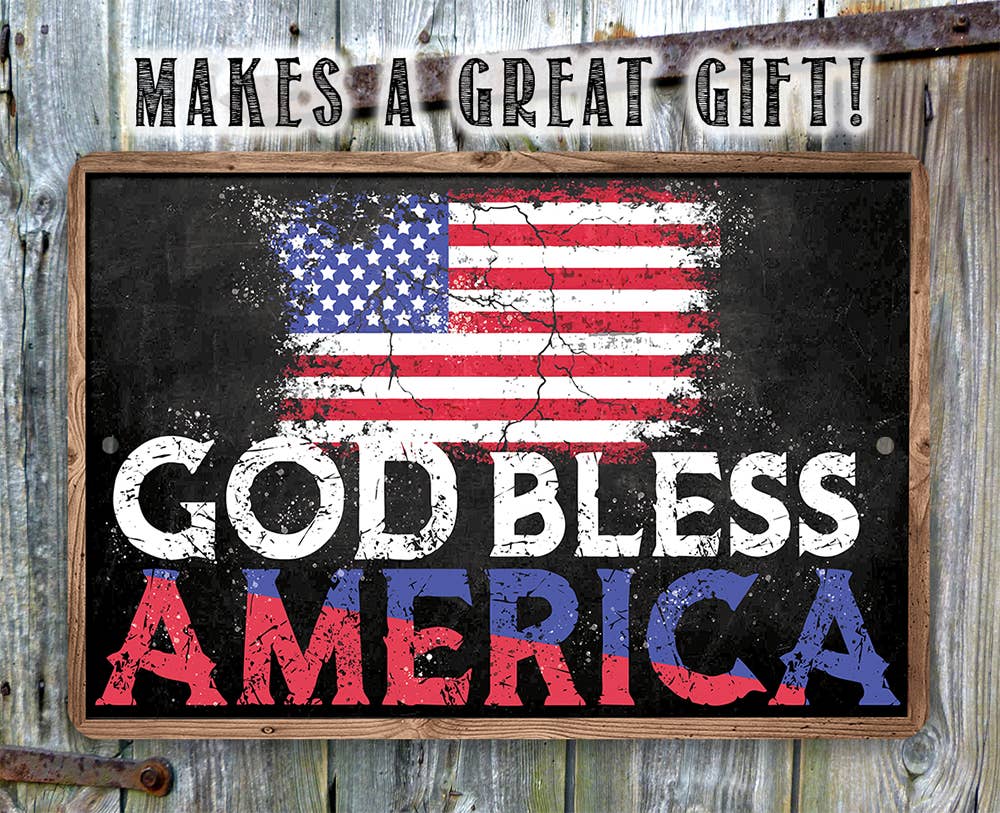 Patriotic Sign | God Bless America Chalkboard